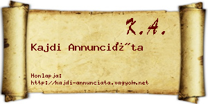 Kajdi Annunciáta névjegykártya